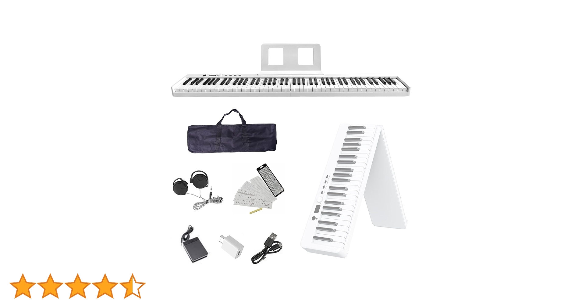 Amazon | ニコマク NikoMaku 電子ピアノ 88鍵盤 折り畳み式 SWAN-X 白